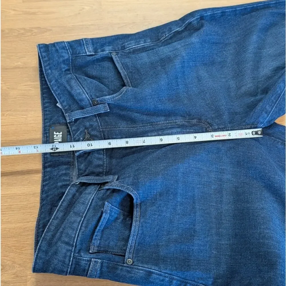 Paige Sasha Distressed Wide Leg Cotton Jeans Womens 28 Blue High-rise Wide Leg
